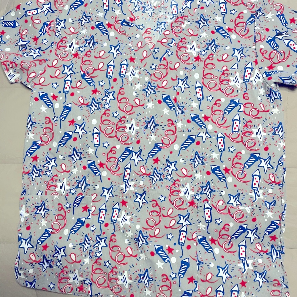 Wonderwink blue scrub pants and top